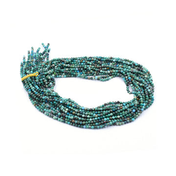 Azurite Malachite Faceted Rondelle Shape Beads Strand