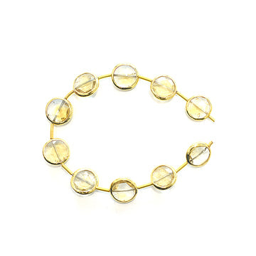 Citrine round strand in vermeil