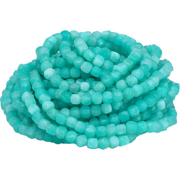 Amazonite Faceted Cube Shape Beads Strand 