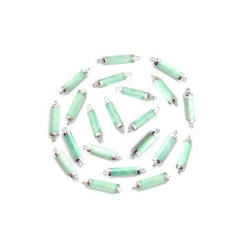 Amazonite rectangle connector with gold electroplating