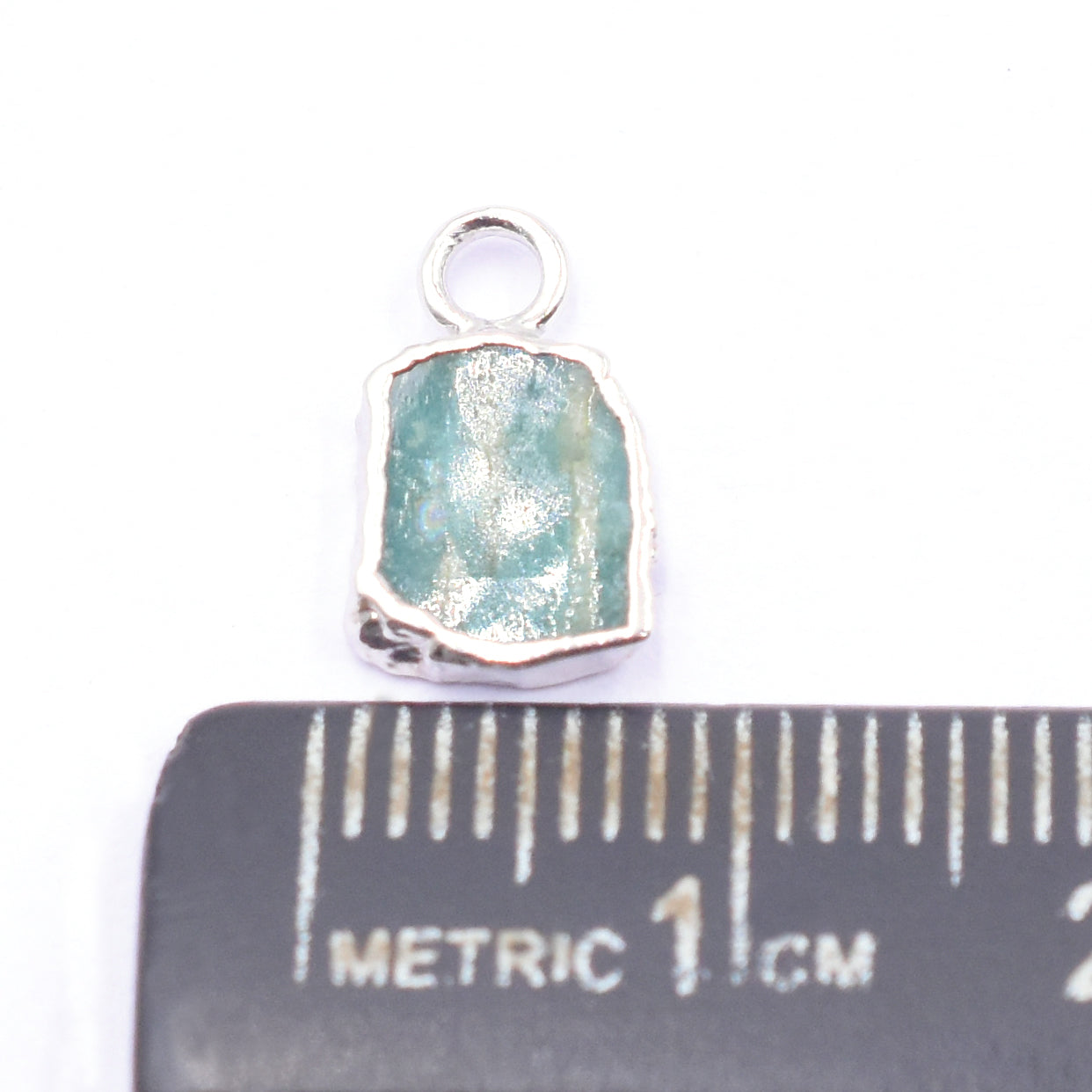 Amazonite Rectangle Silver Pendant Set
