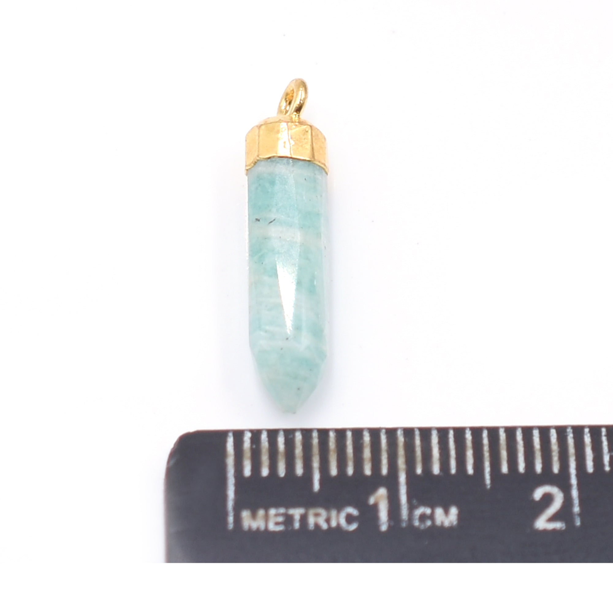 Amazonite Stone Bullet Pendant
