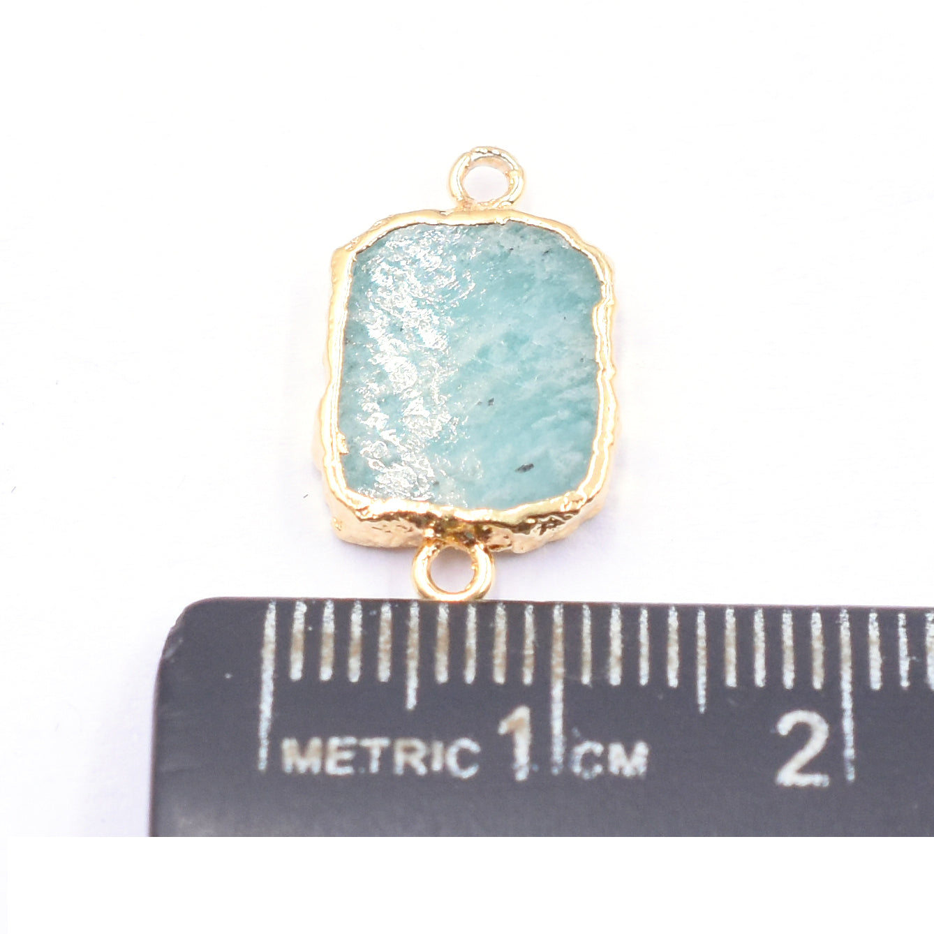 Stylish Amazonite rectangle connector for jewelry design