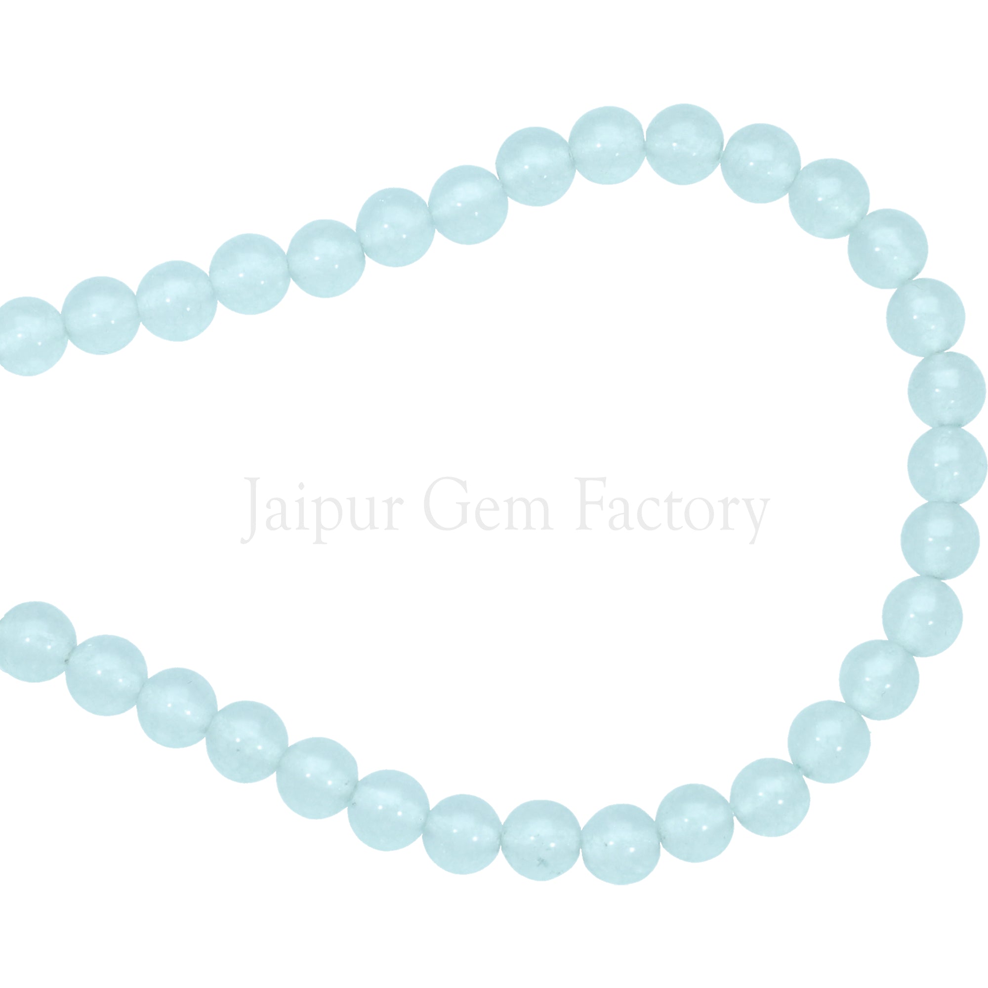 6 MM Aqua Blue Dyed Jade Smooth Round Beads 15 Inches Strand