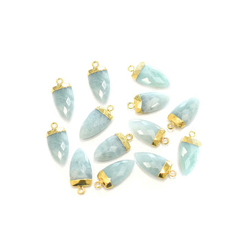 Arrow shaped aquamarine pendant with gold plating