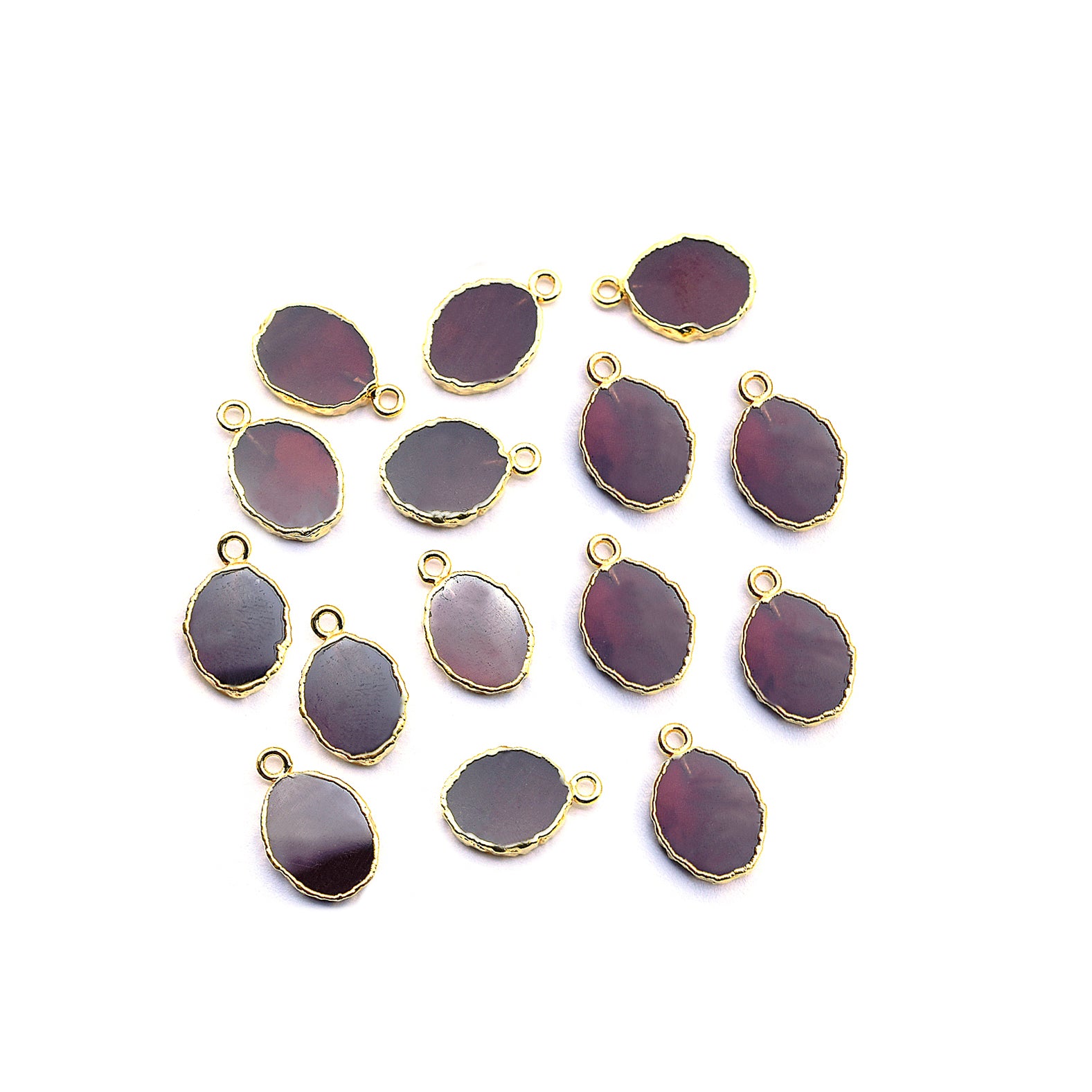 Garnet Oval Shape Gold Electroplated Pendant