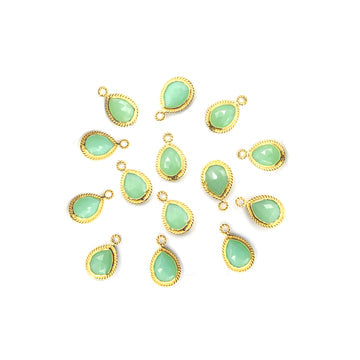 Chrysoprase Chalcedony pear shape pendant