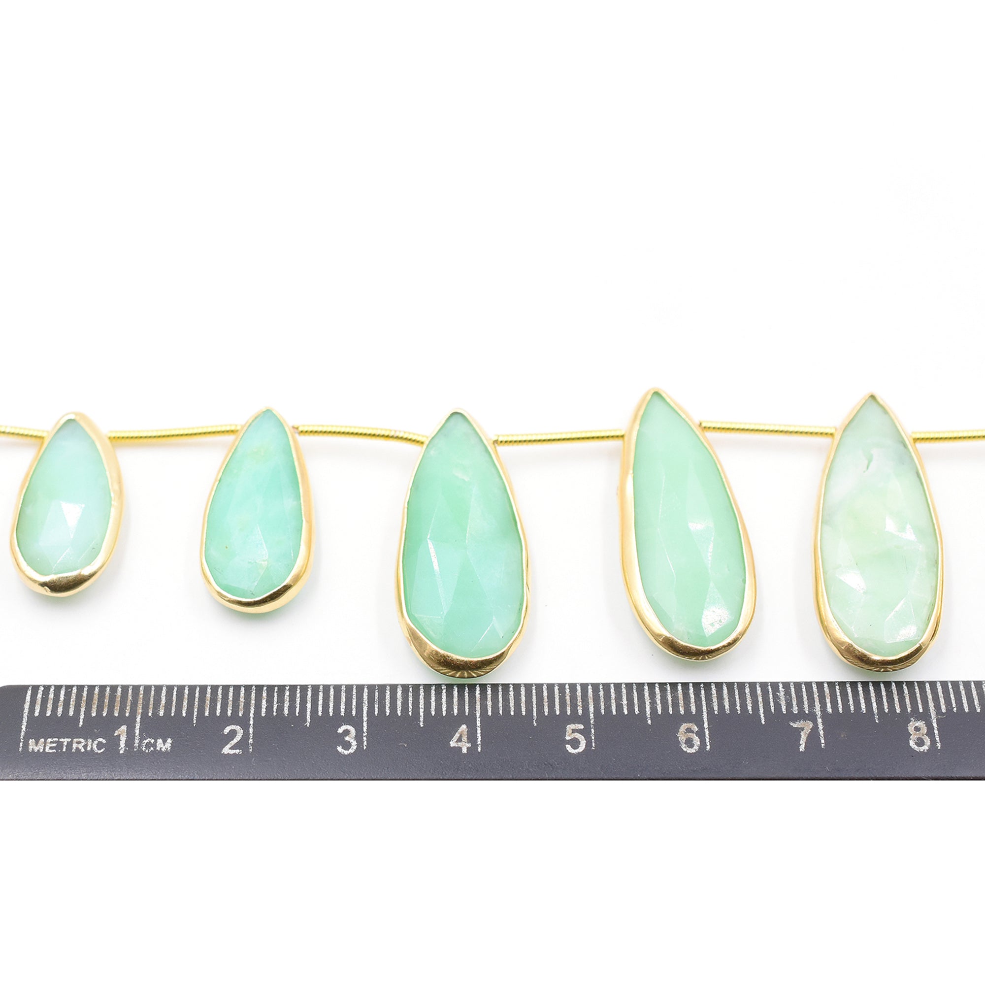 Chrysoprase side drilled strand