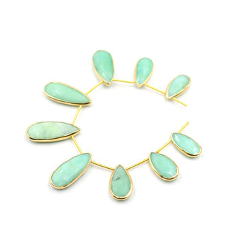 Natural chrysoprase pear strand