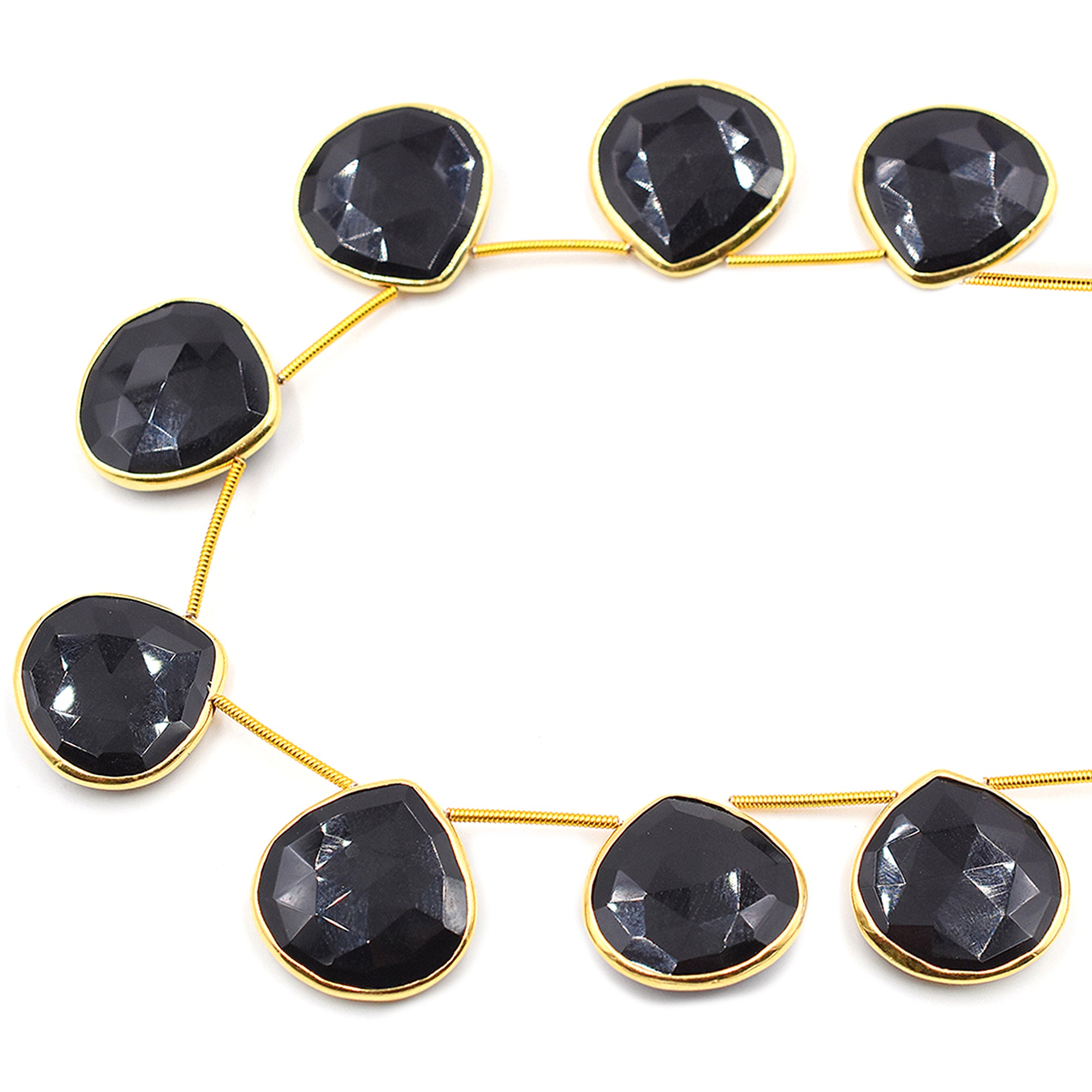 Heart shaped black onyx beads