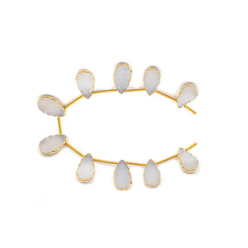 White Druzy Gold Electroplated Strand