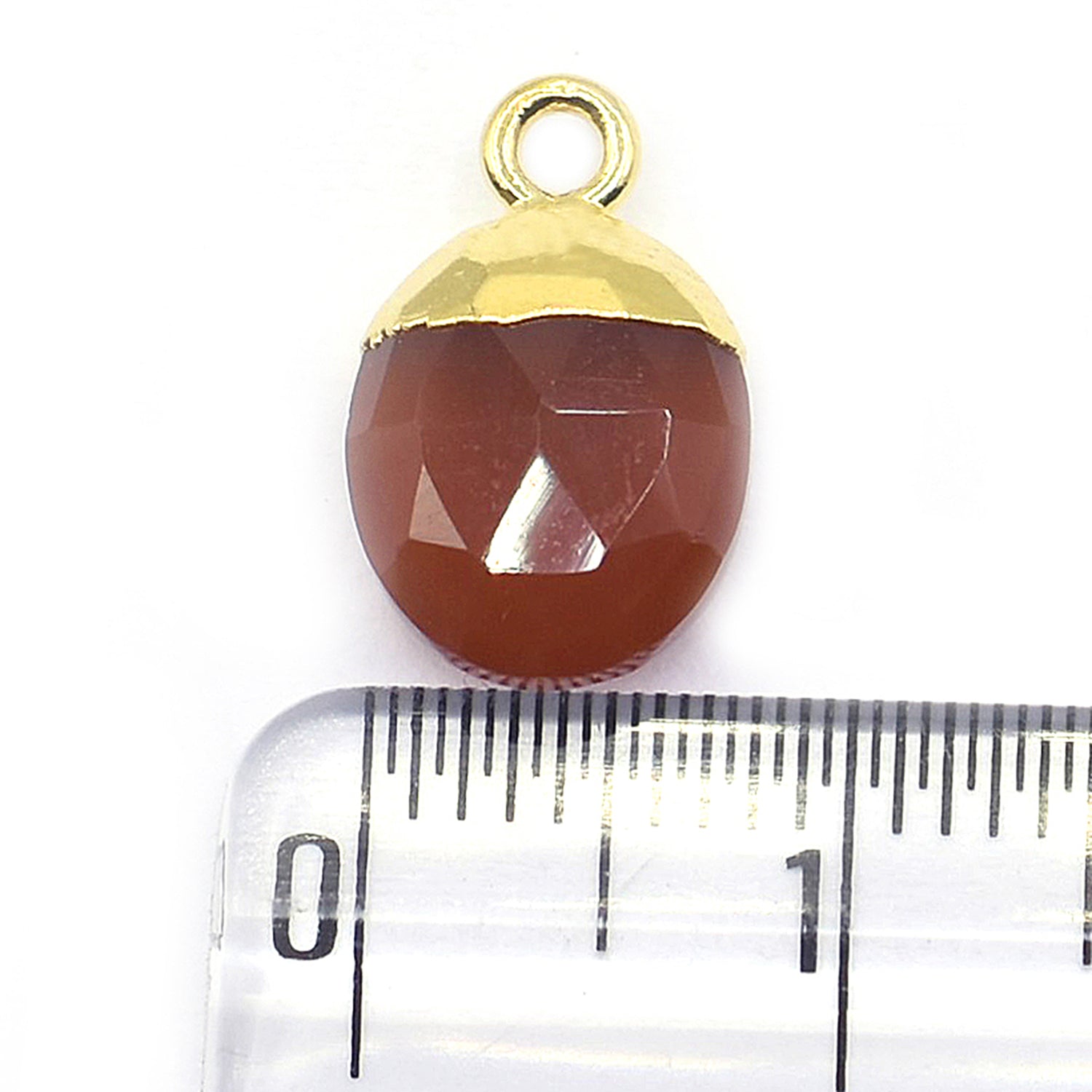 Red Agate Oval Shape Gold Electroplated Pendant (Set Of 2 Pcs)