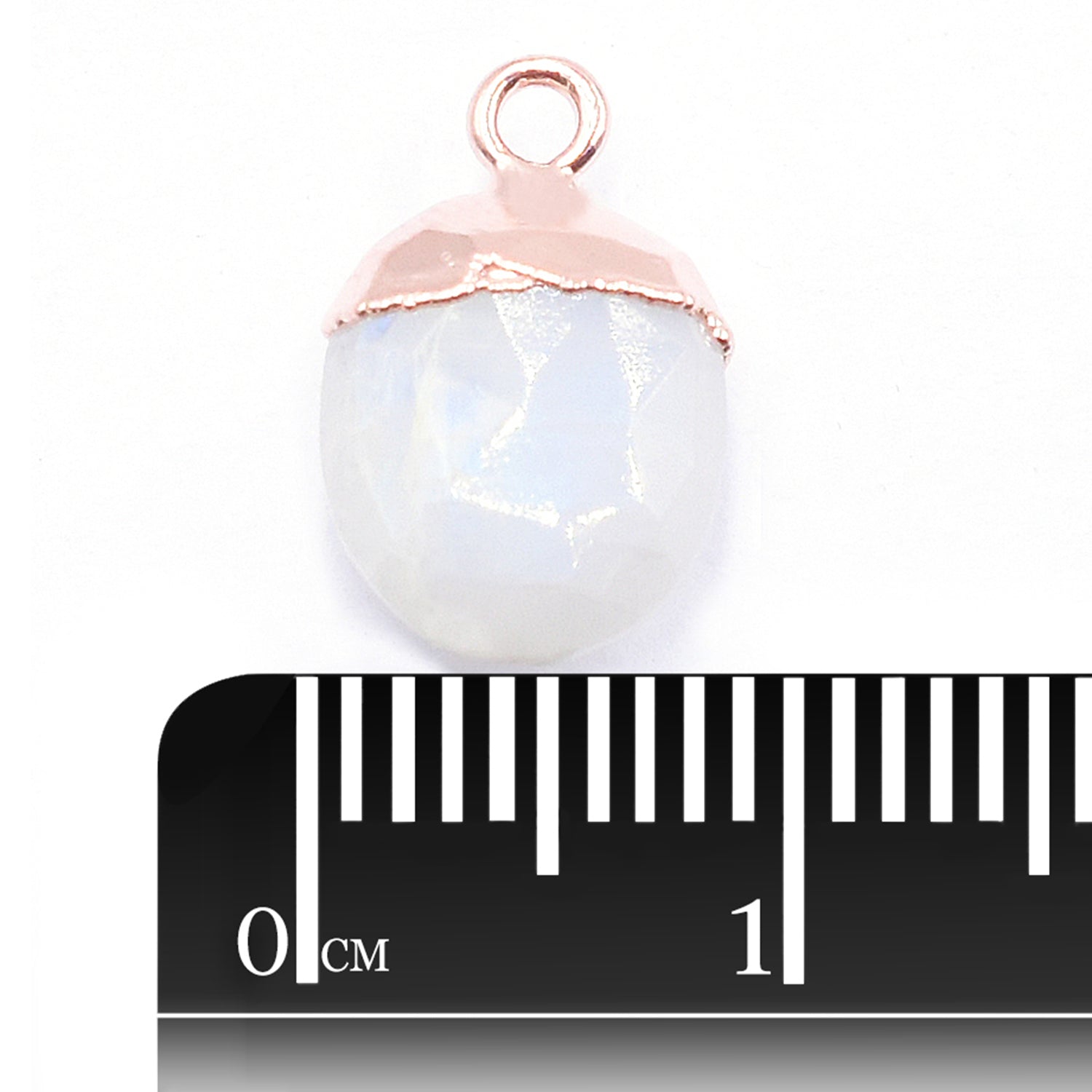 Rainbow Moonstone Oval Shape Rose Gold Electroplated Pendant (Set Of 2 Pcs)