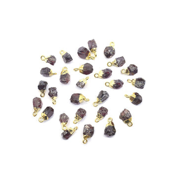 rough shaped Garnet pendant with gold finish