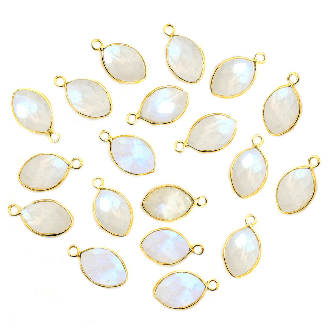 Ethereal marquise rainbow moonstone gemstone pendant