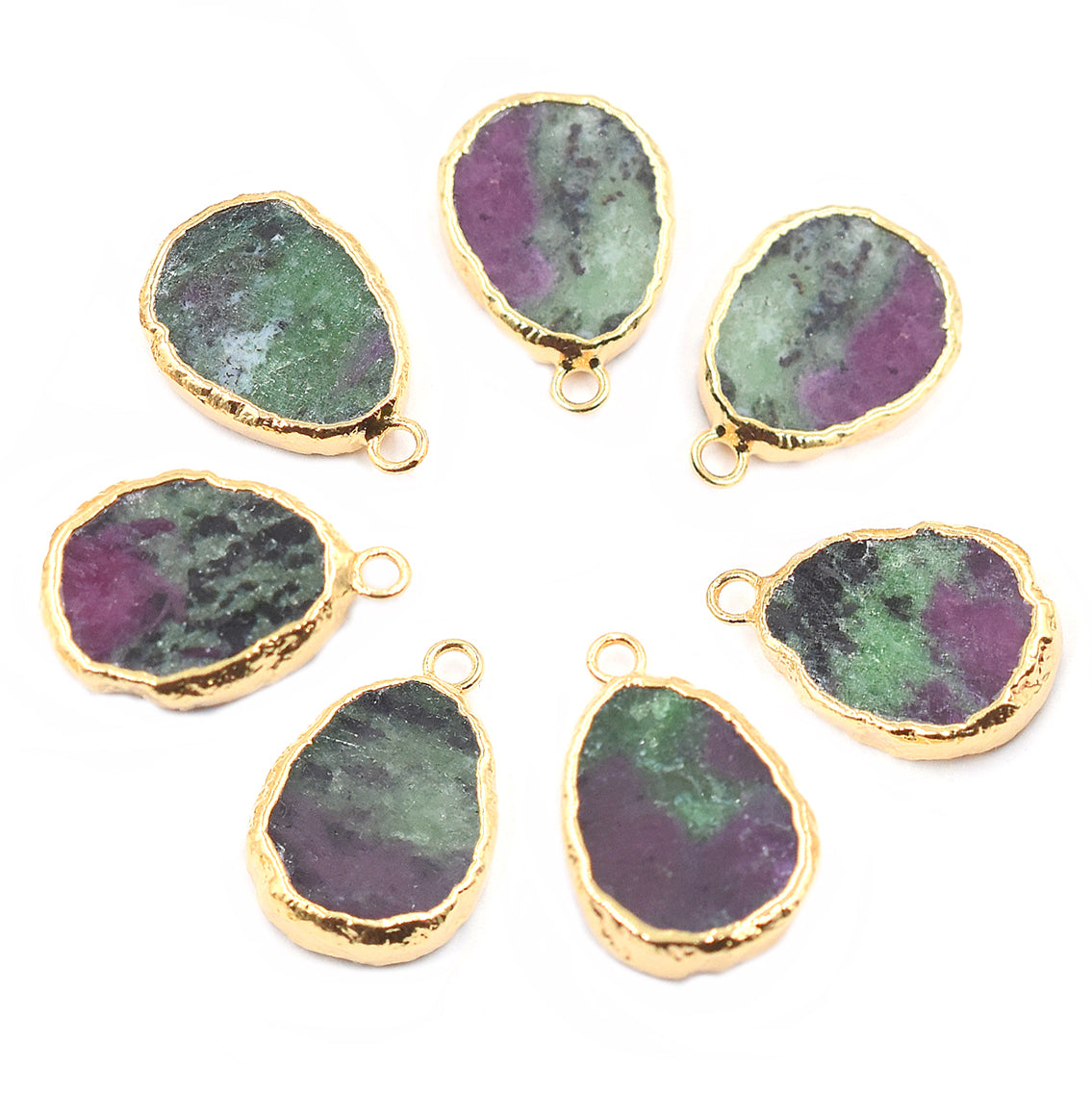 Ruby Zoisite Pear Shape 18x14 MM Gold Electroplated Pendant