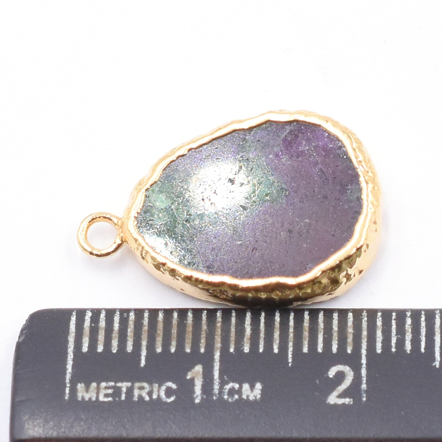 Ruby Zoisite Pear Shape 18x14 MM Gold Electroplated Pendant