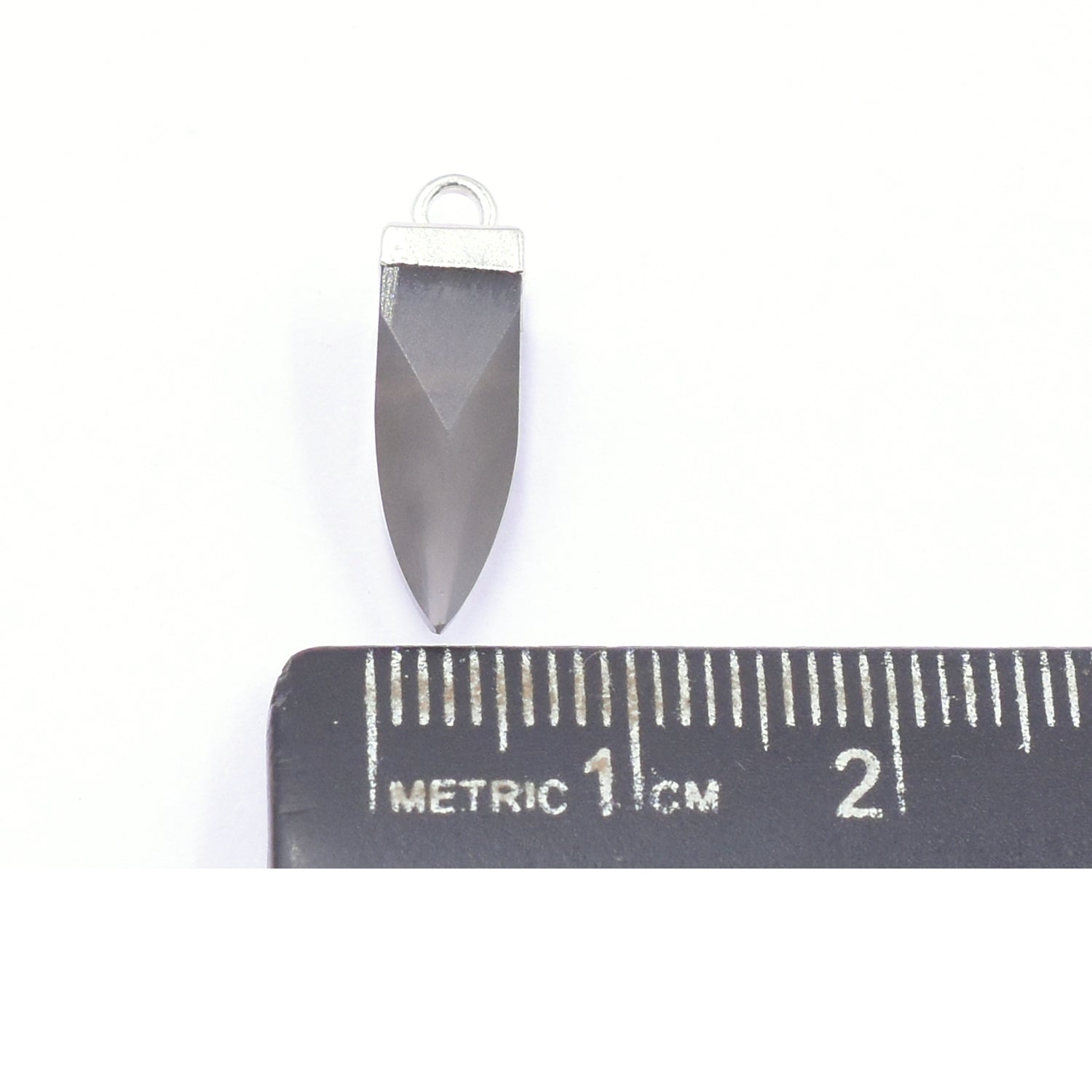 Elegant gray moonstone spike pendant with silver plating