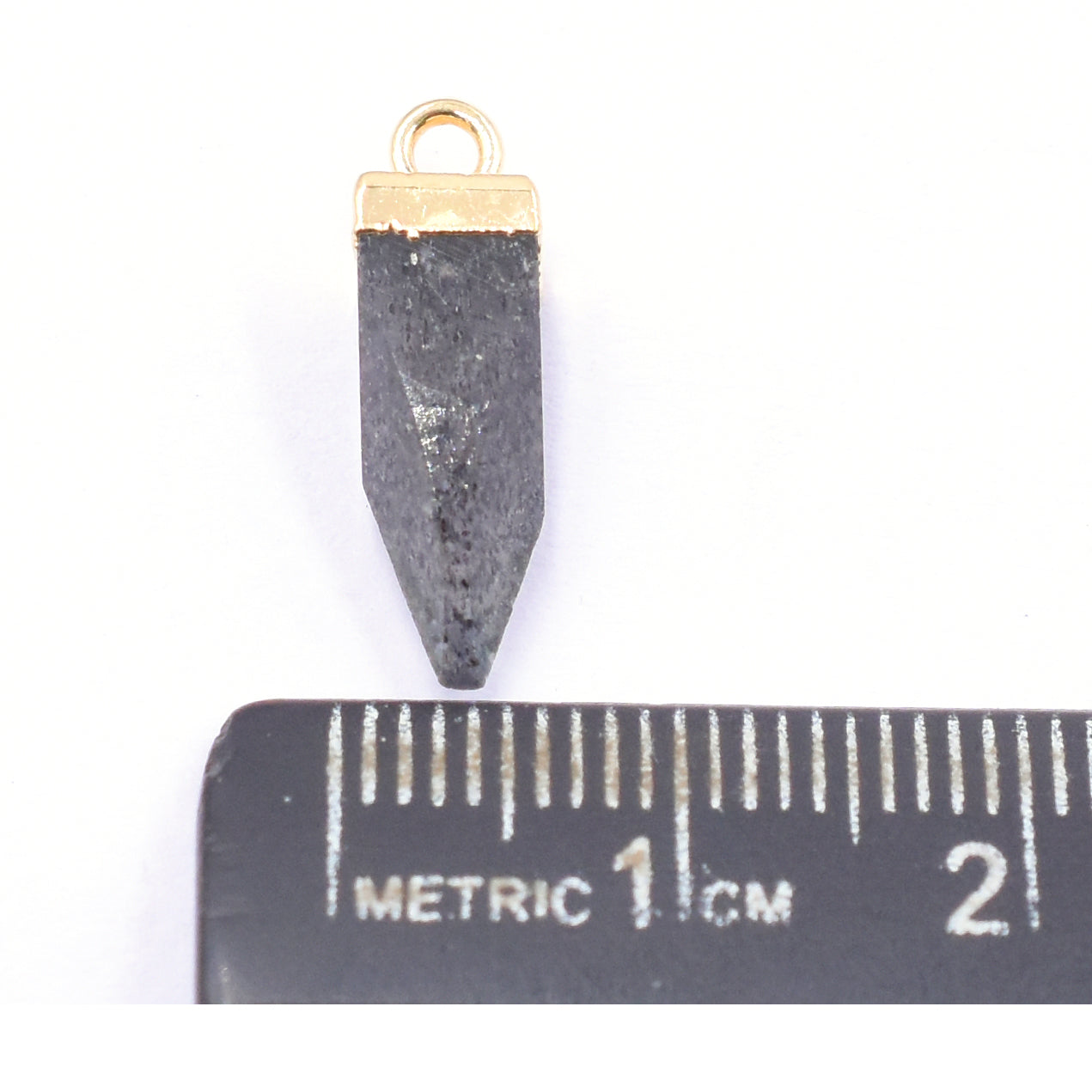 Black Sunstone 16X5 MM Spike Shape Gold Electroplated Pendant (Set Of 2 Pcs)
