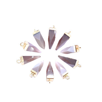 Spike shaped Brown Chocolate Moonstone pendant with Gold electroplated finish