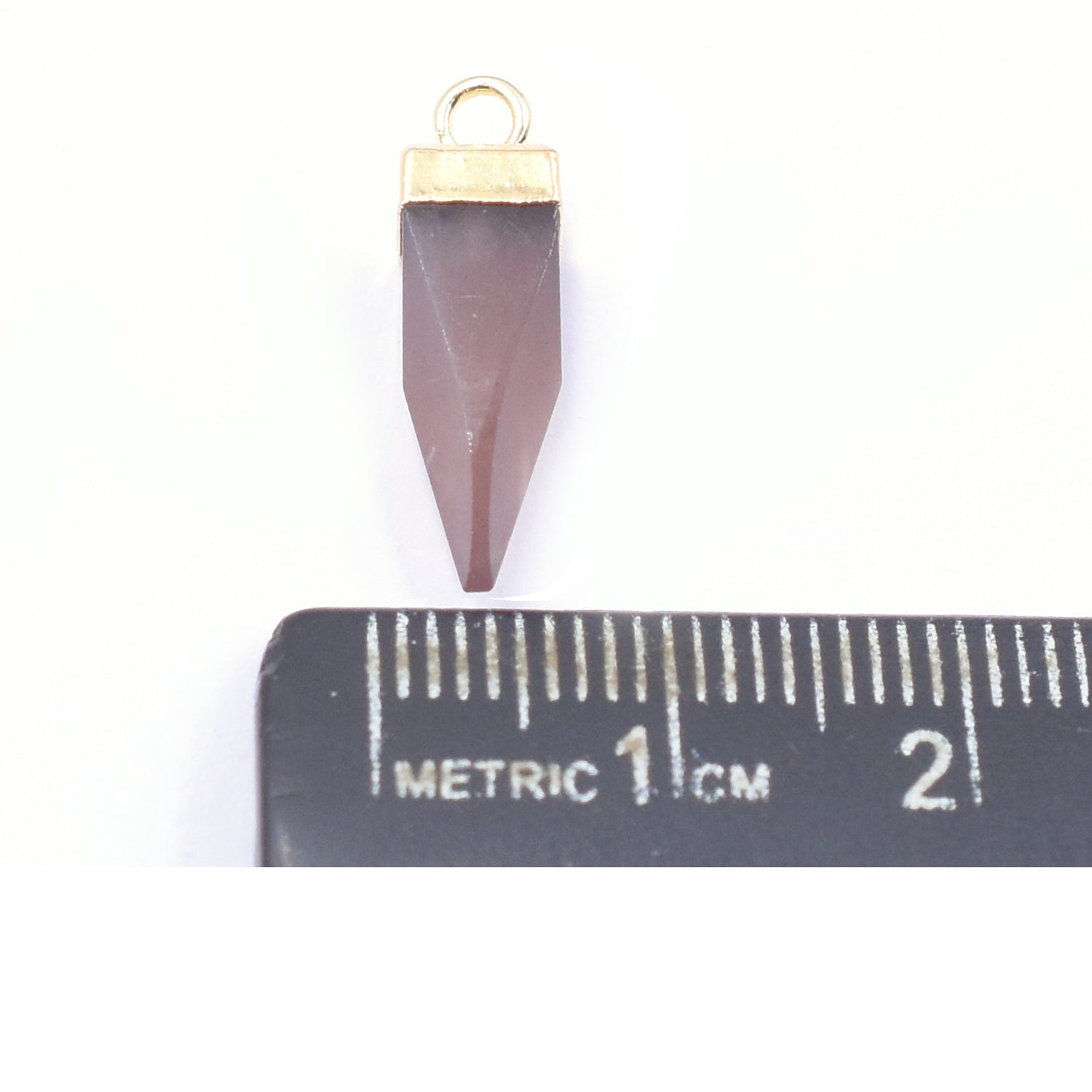 Elegant Spike shaped Brown Chocolate Moonstone pendant with gold detailing