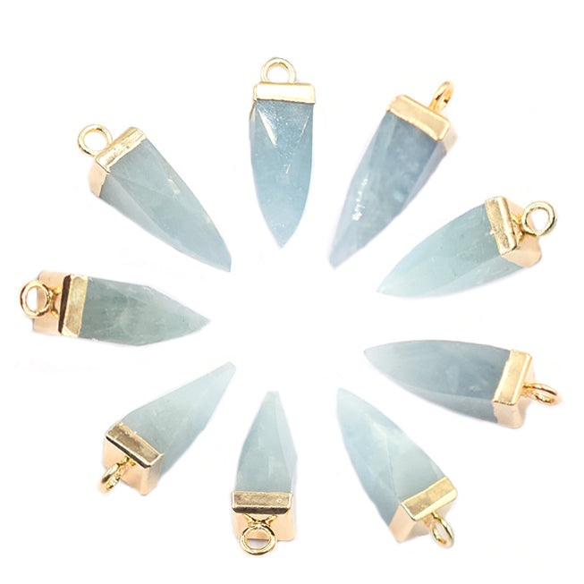 Elegant Spike aquamarine pendant with gold electroplating