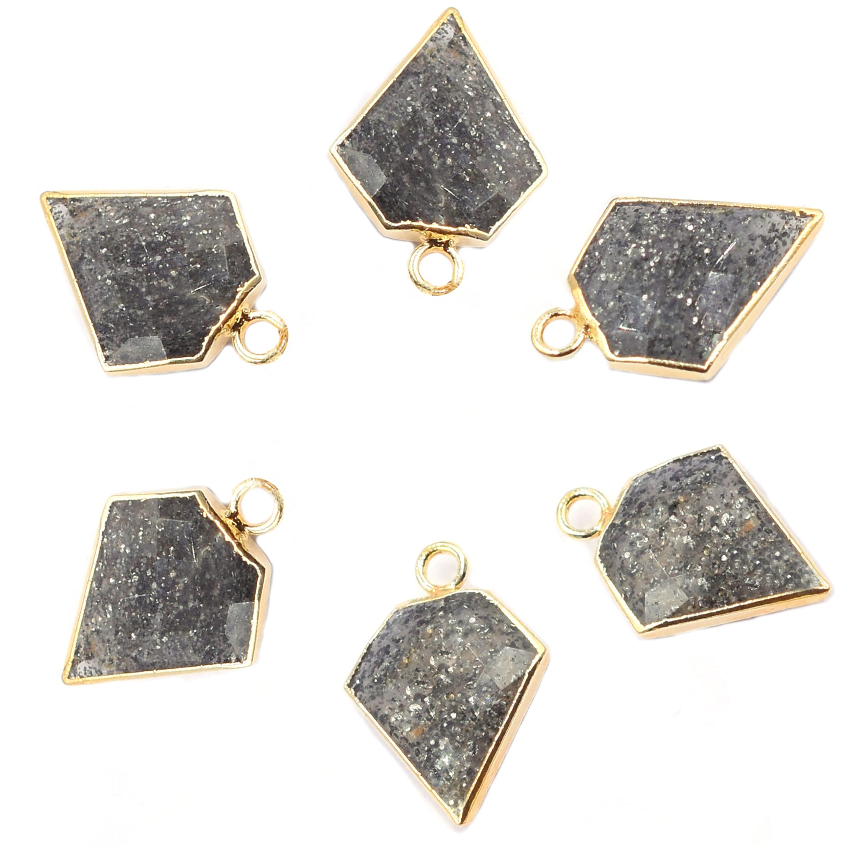 Elegant Black Sunstone diamond pendant with gold detailing