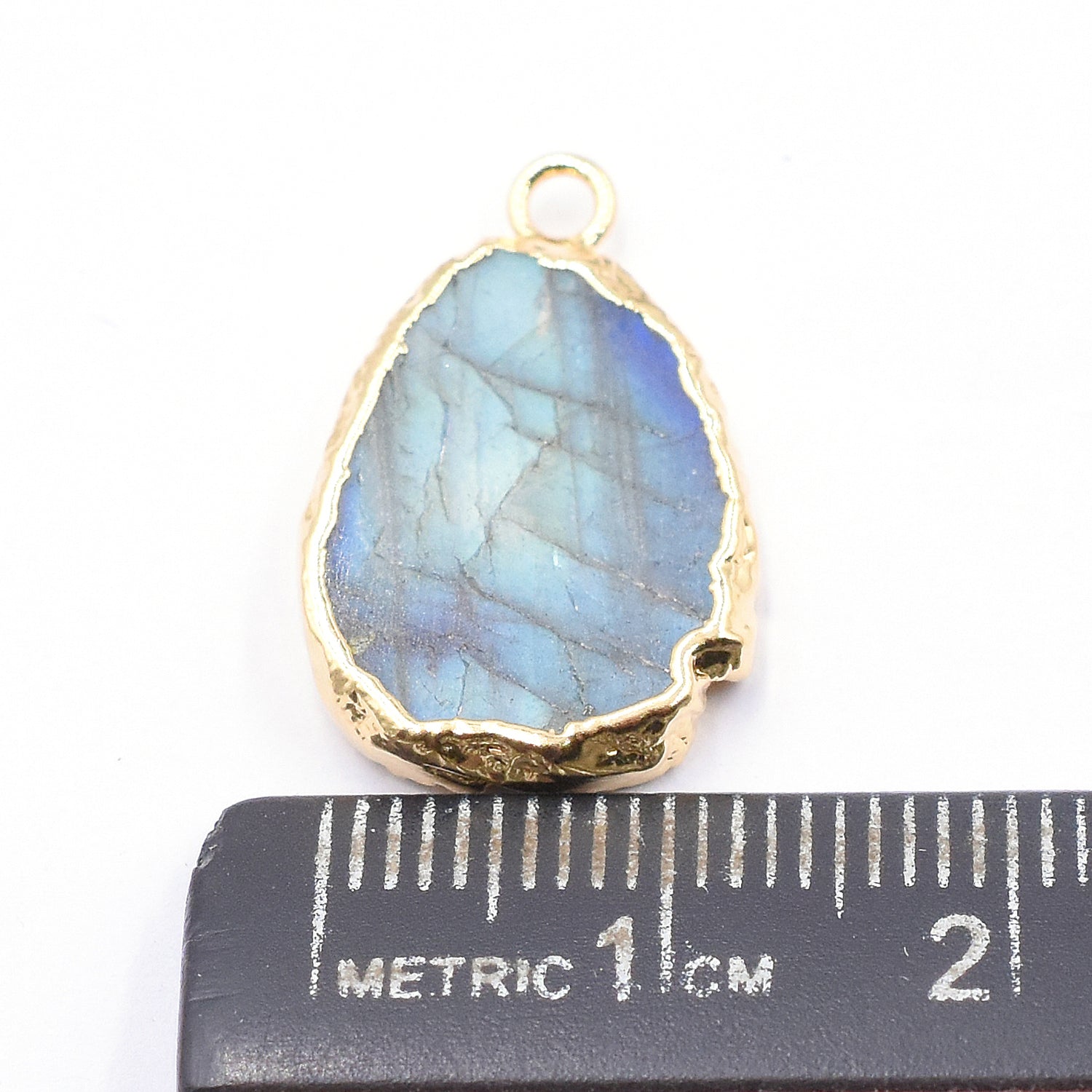 Labradorite Pear Shape Gold Electroplated Pendant