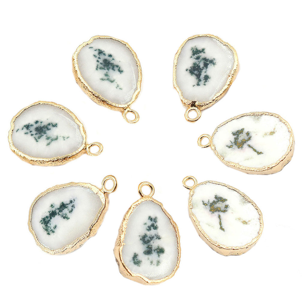 Solar Quartz Pear Shape 17 x 13 MM Gold Electroplated Pendant