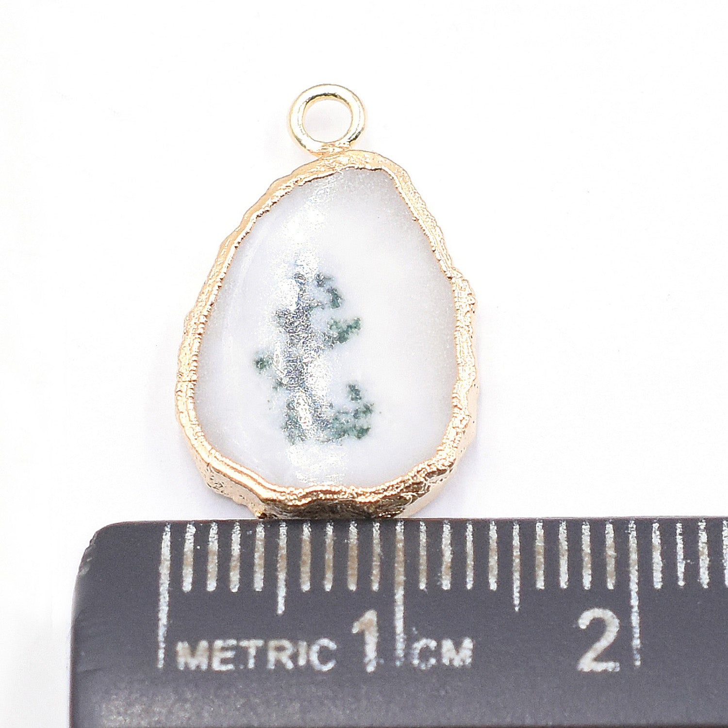 Solar Quartz Pear Shape 17 x 13 MM Gold Electroplated Pendant