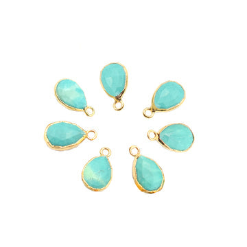 Gold plated pear shaped Green Howlite pendant