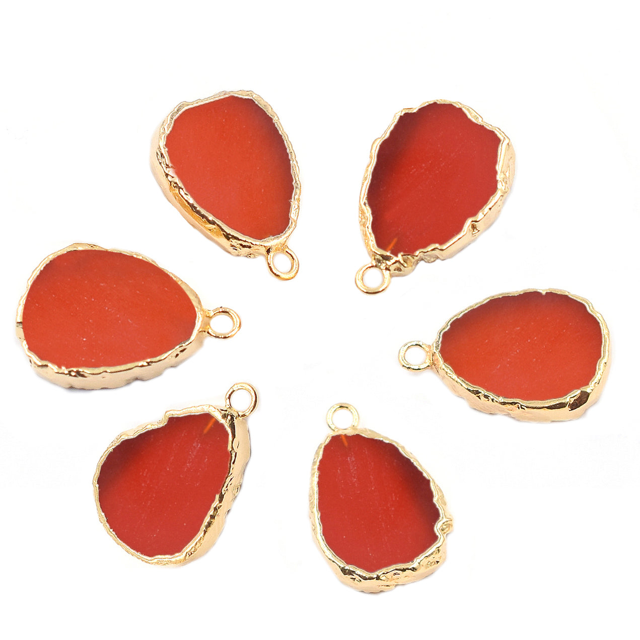 Red Onyx Pear Shape 17 x 13 MM Gold Electroplated Pendant