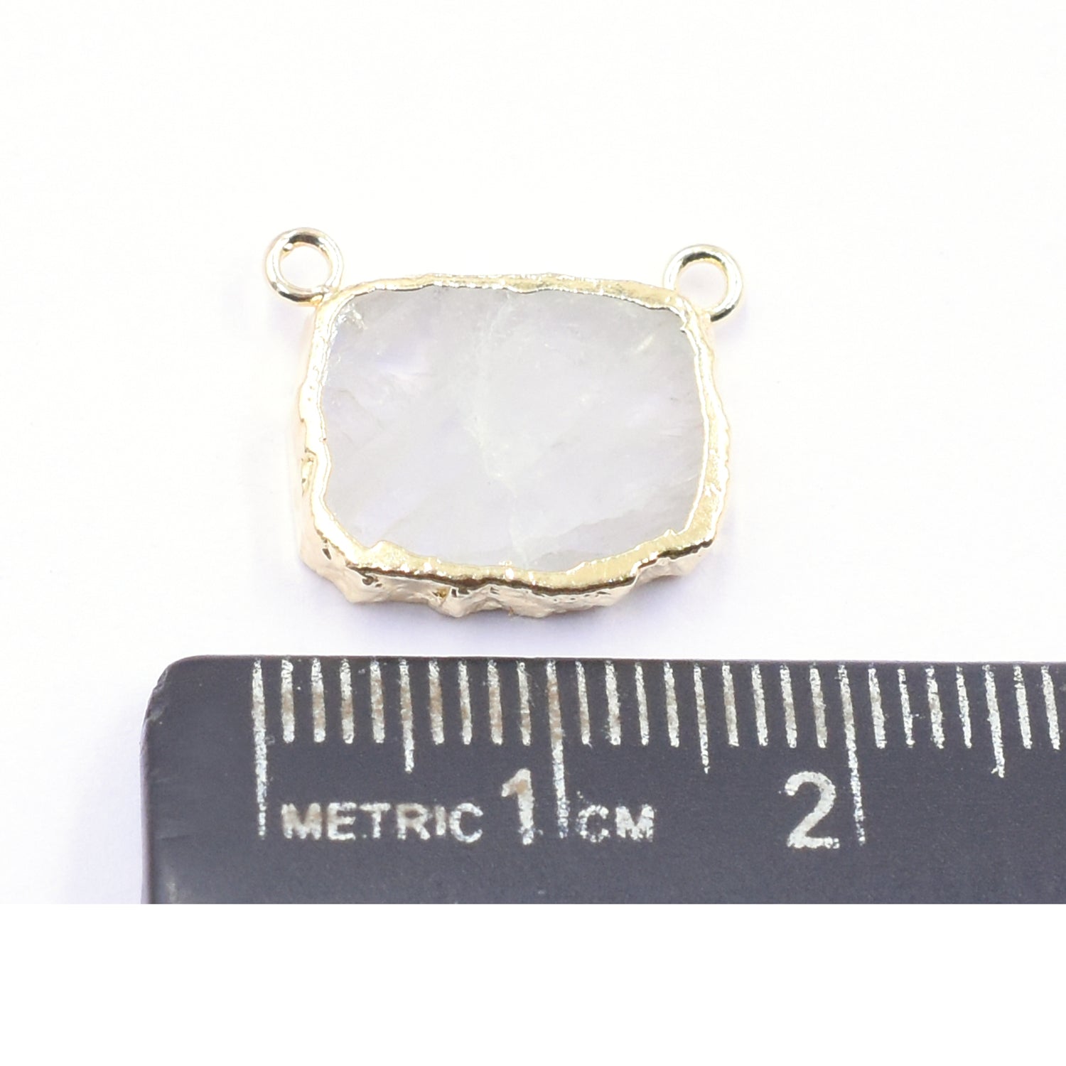 Rainbow Moonstone Rectangle Shape 16 x 12 MM Gold Electroplated Pendant