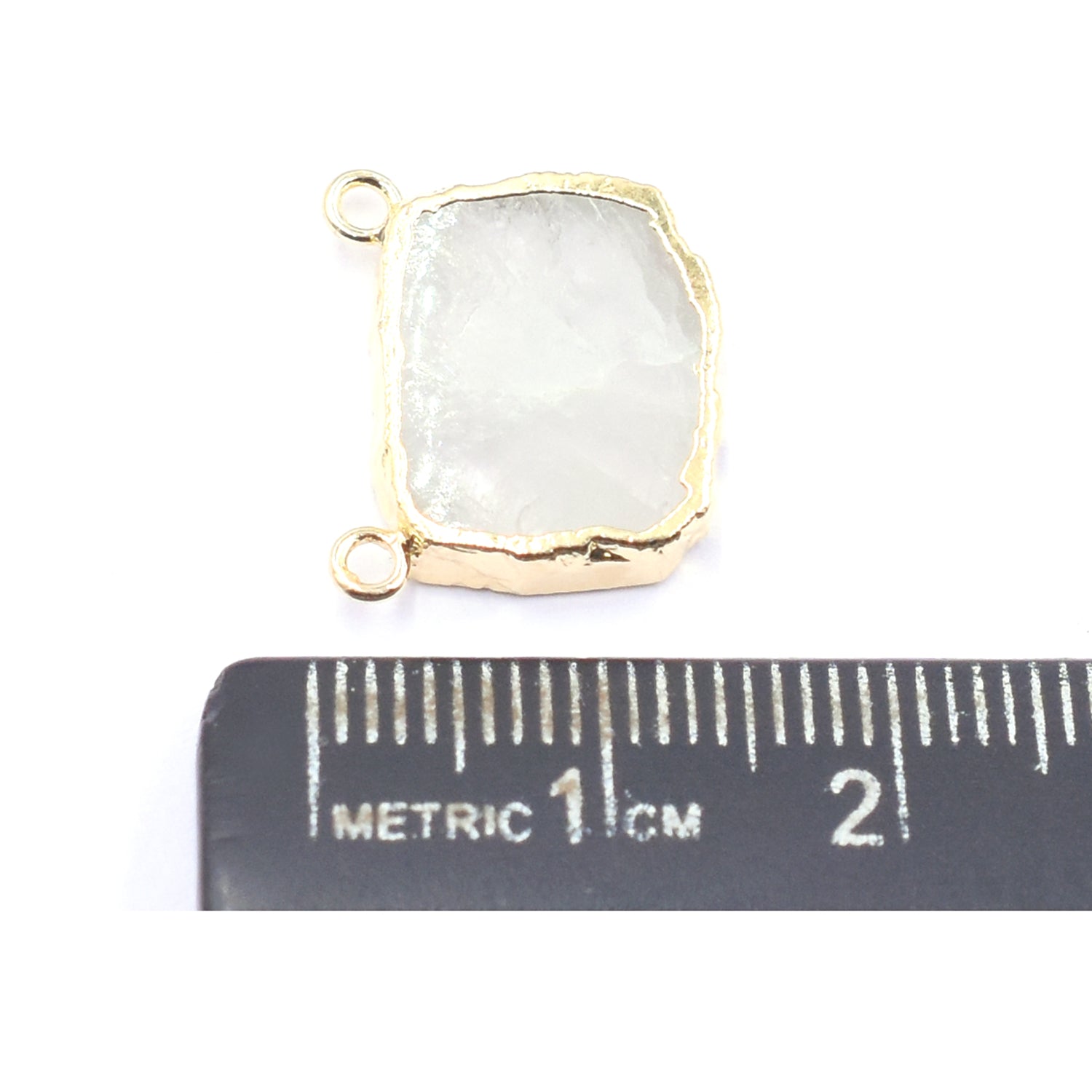 Rainbow Moonstone Rectangle Shape 16 x 12 MM Gold Electroplated Pendant