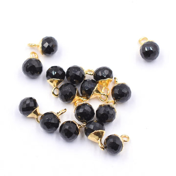 Elegant Black Onyx Onion pendant with gold electroplated frame