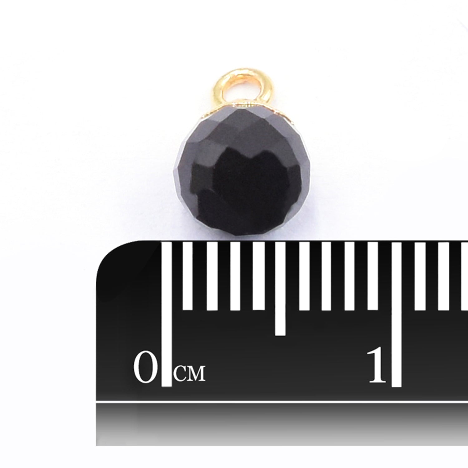 Onion black onyx pendant in gold electroplated setting for a classic look