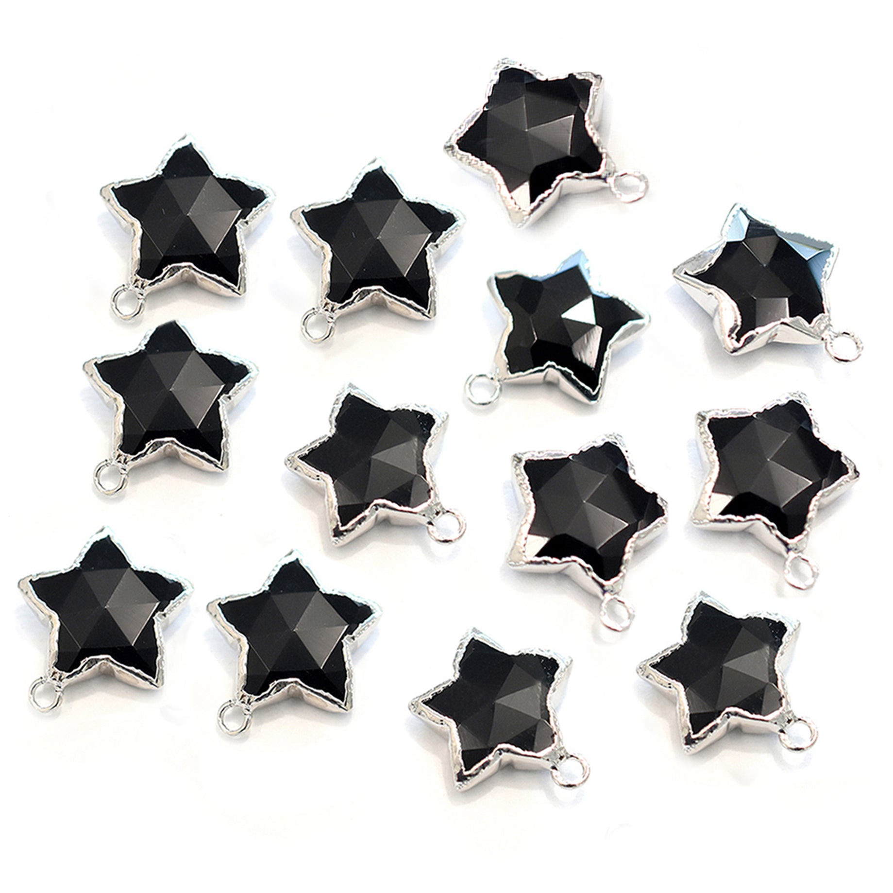 Classic Black Onyx pendant with a silver electroplated border