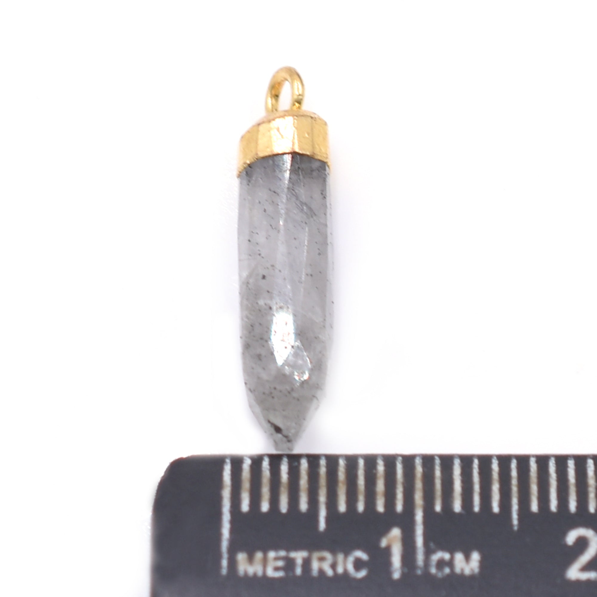 Black Rutilated Quartz Bullet for Necklace Making

