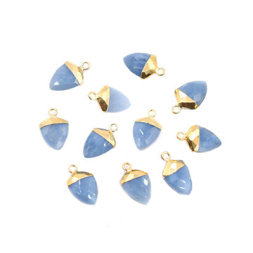 Shield shaped Blue Opal pendant with gold electroplated finish