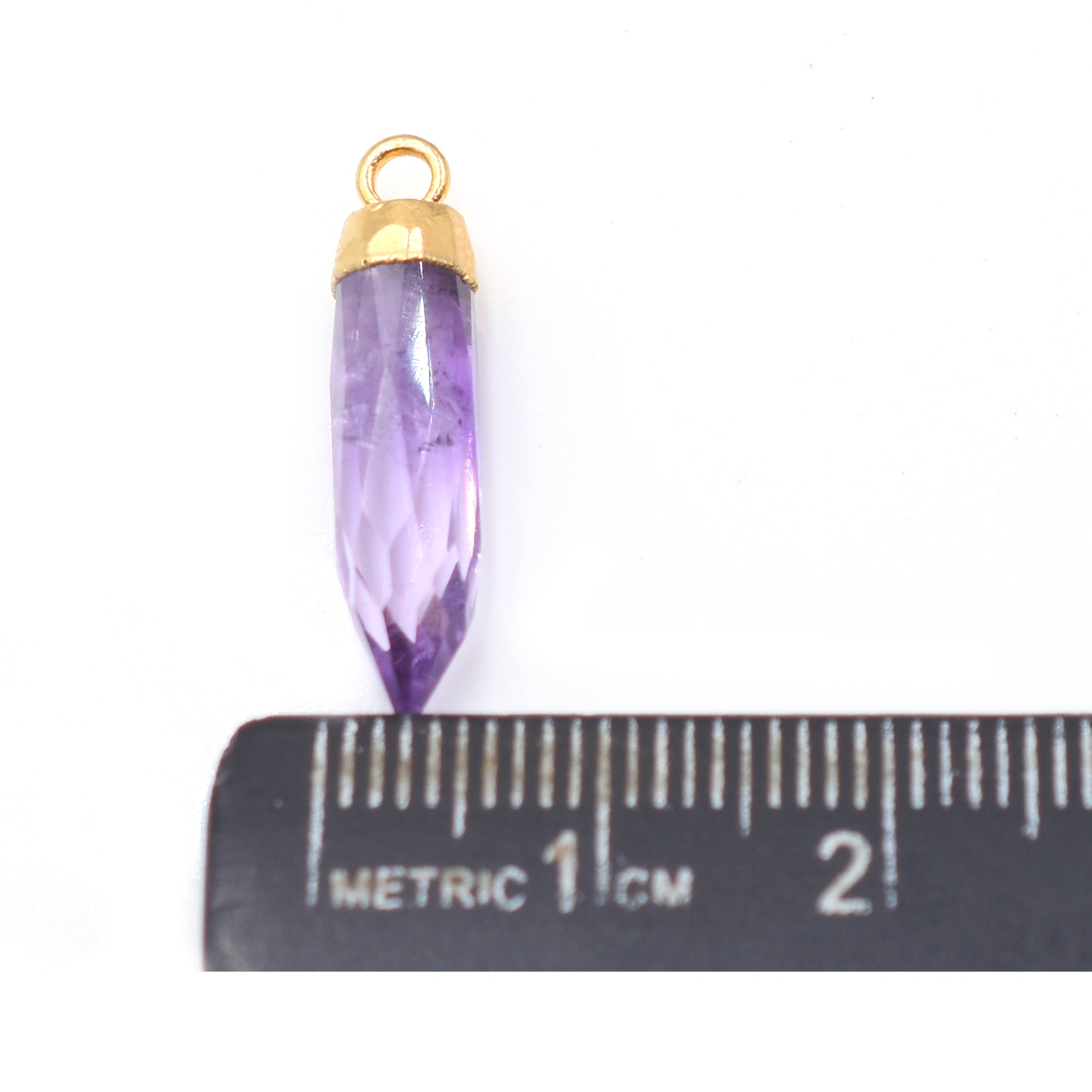 Bold Amethyst Gemstone Pendant with Gold Electroplating

