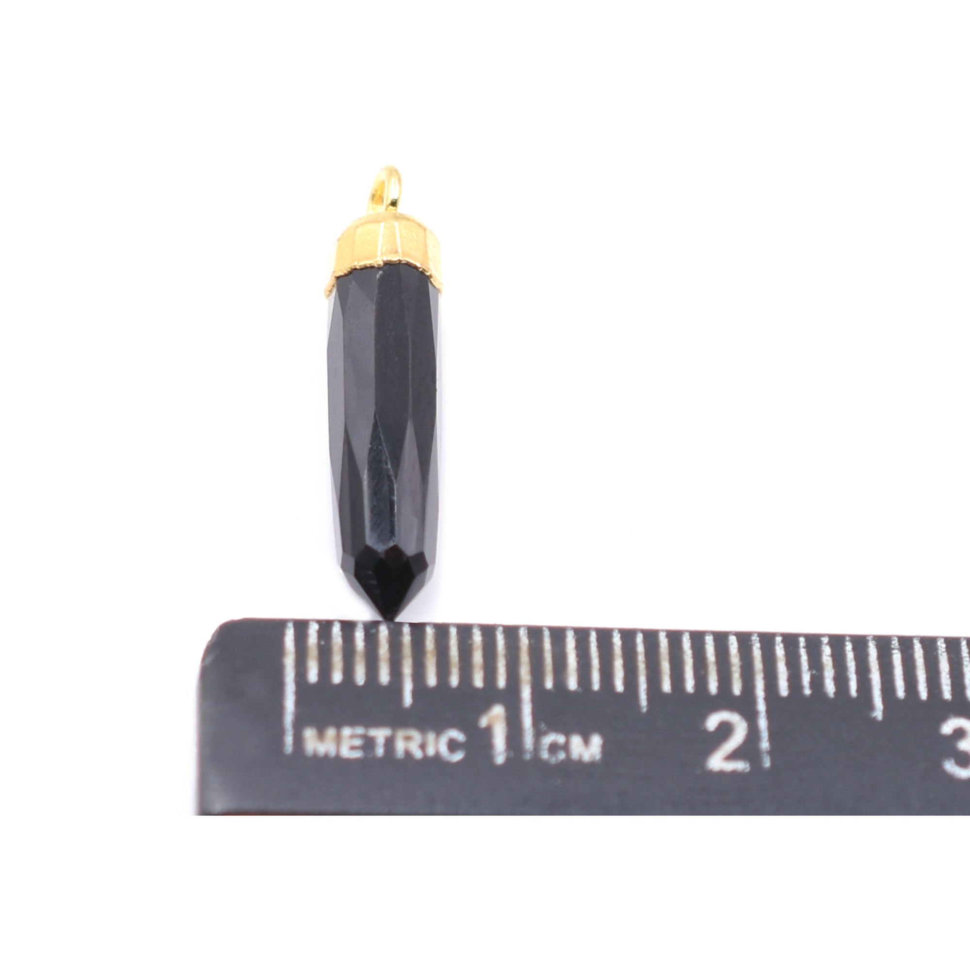 Bold Black Onyx Bullet Pendant for Necklace Making

