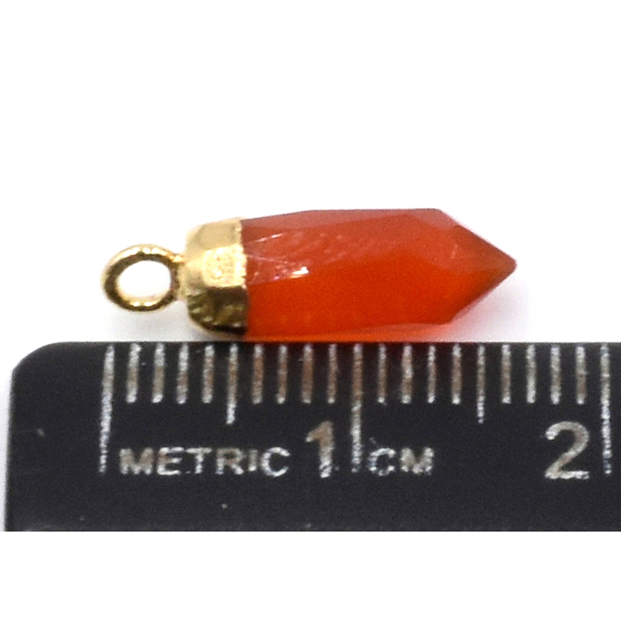 Bold Onyx Pendant Set with Red Stone and Gold Finish

