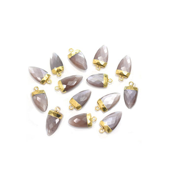 Arrow shaped Brown Chocolate Moonstone pendant with gold electroplated finish