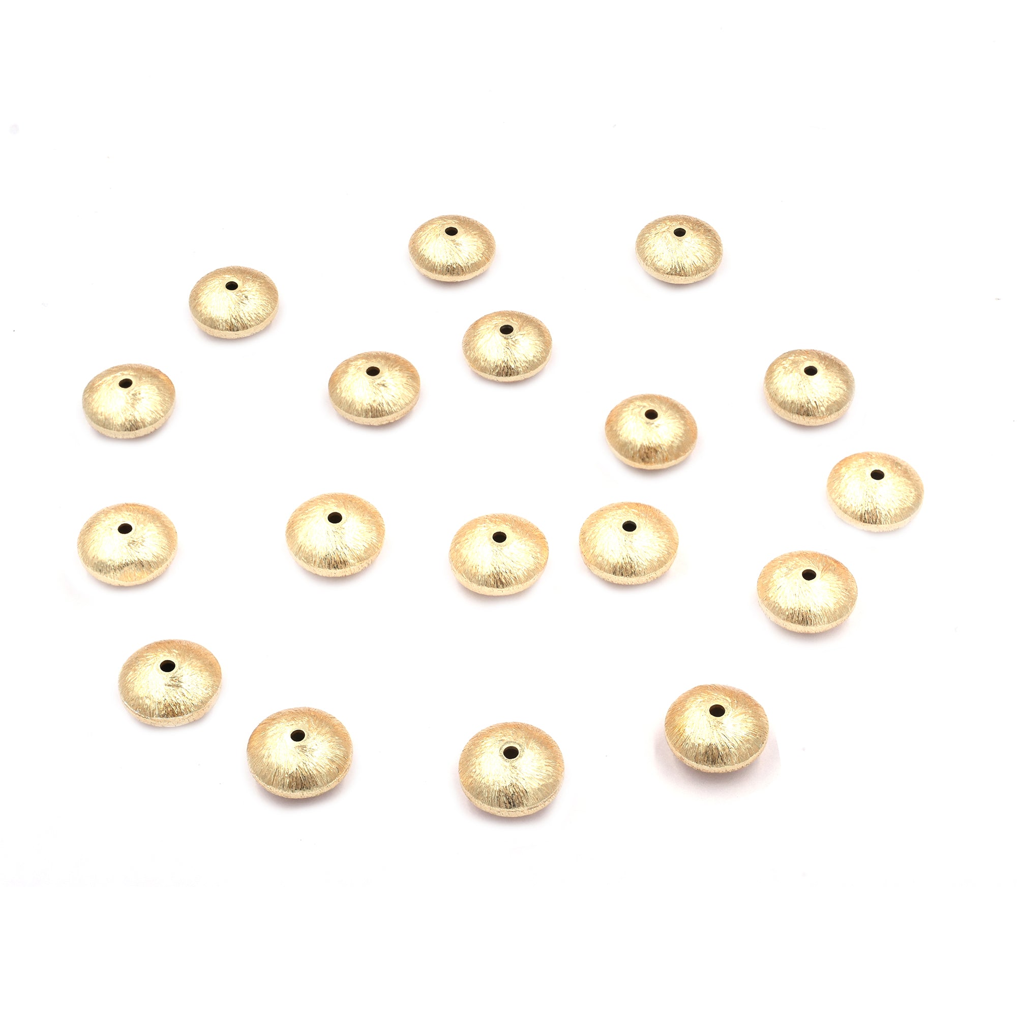 Brushed gold spacer beads for jewelry

