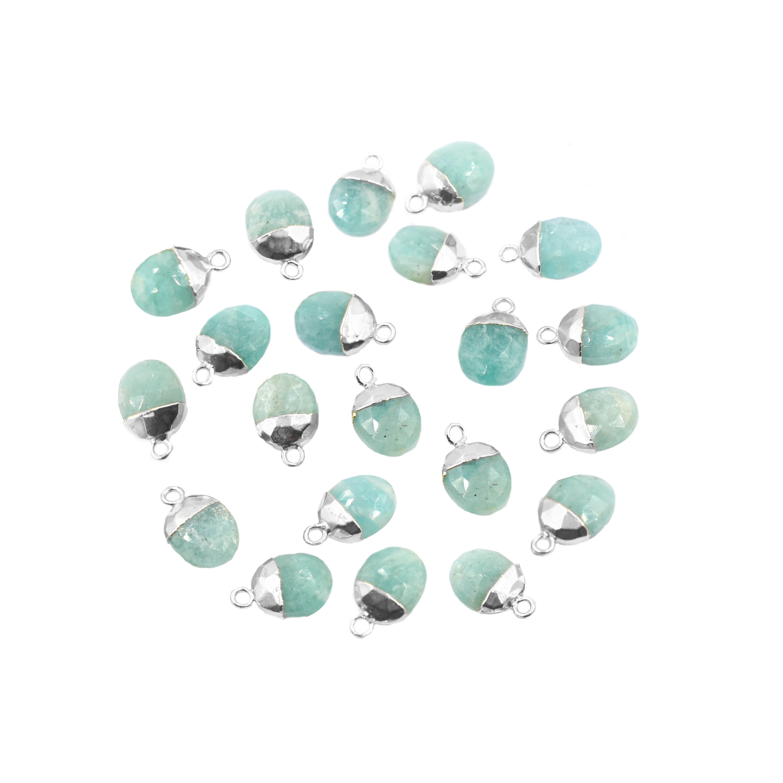 Bulk Amazonite Oval Silver Pendant
