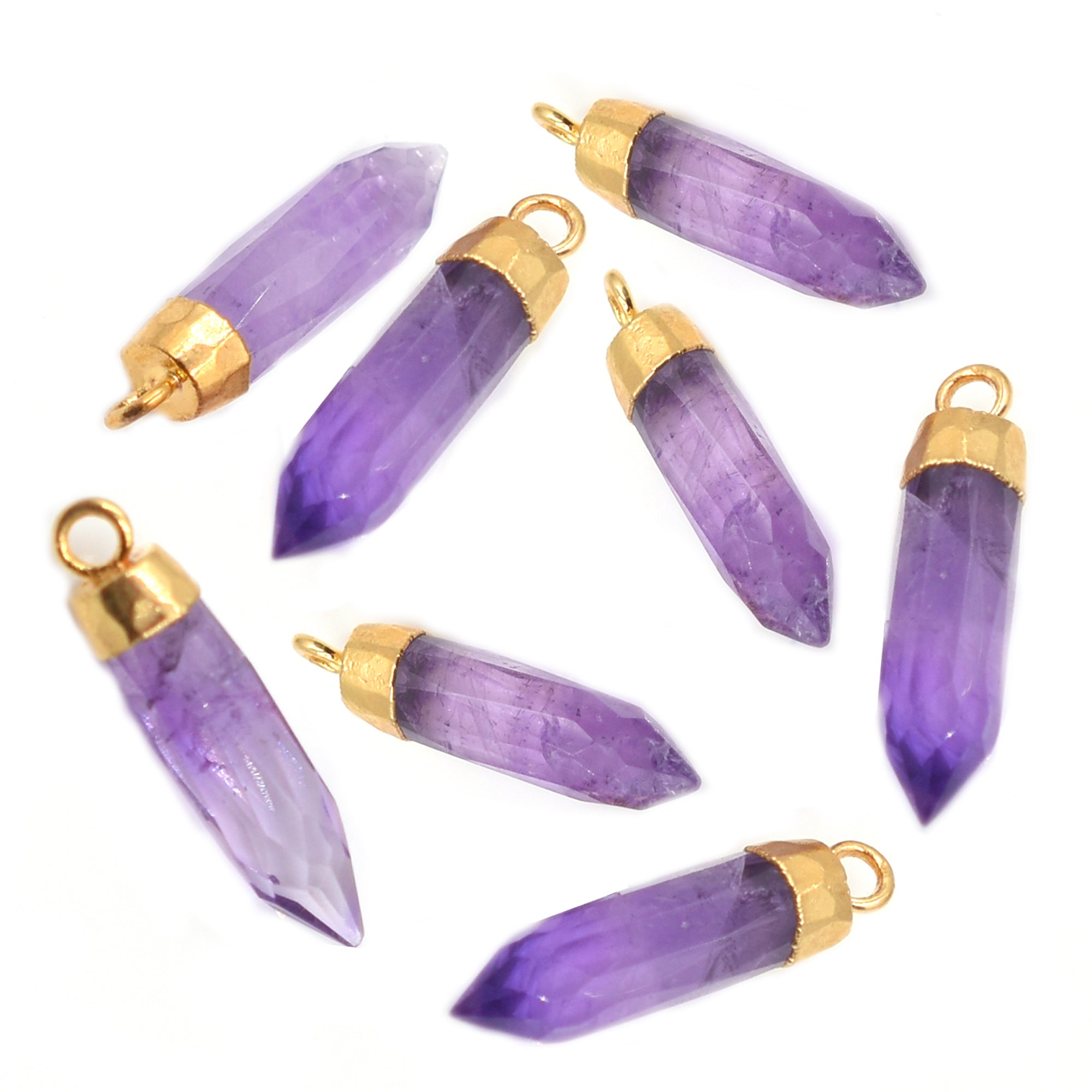 Bullet Shaped Amethyst Pendant Wholesale
