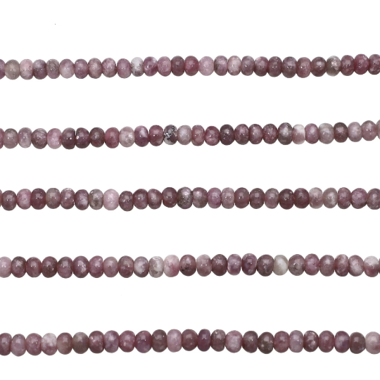 Lepidolite Smooth Rondelle Beads 6mm 15 Inch Strand