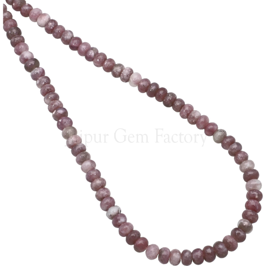 Lepidolite Smooth Rondelle Beads 6mm 15 Inch Strand
