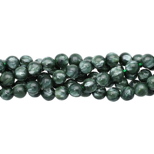 Seraphinite Smooth Round Beads 15 Inches Strand