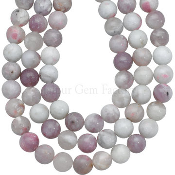 Lepidolite Smooth Round Beads 8mm 15 Inch Strand